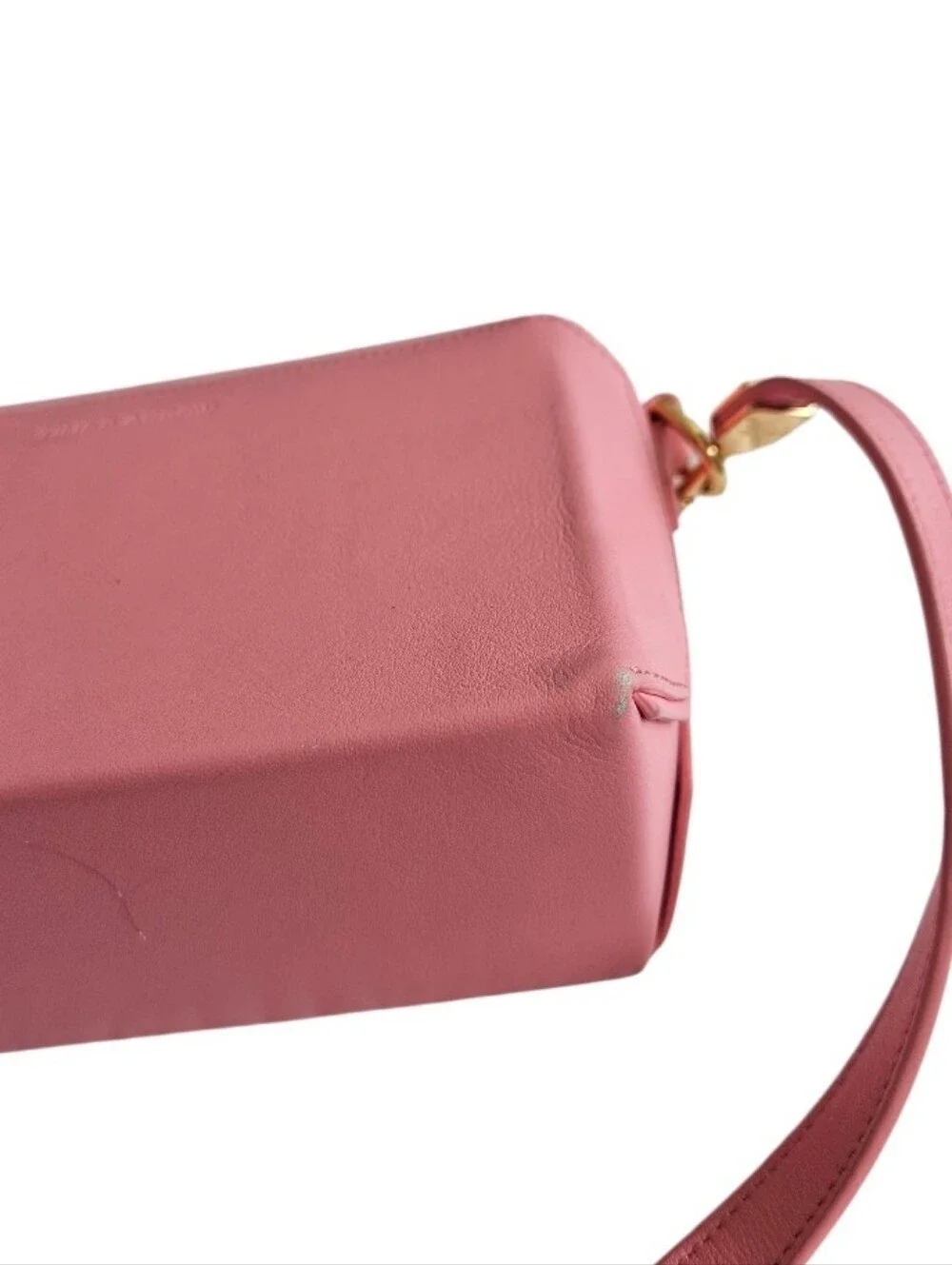 Times Arrow Pink Leather Crossbody Bag with Gold Hardware